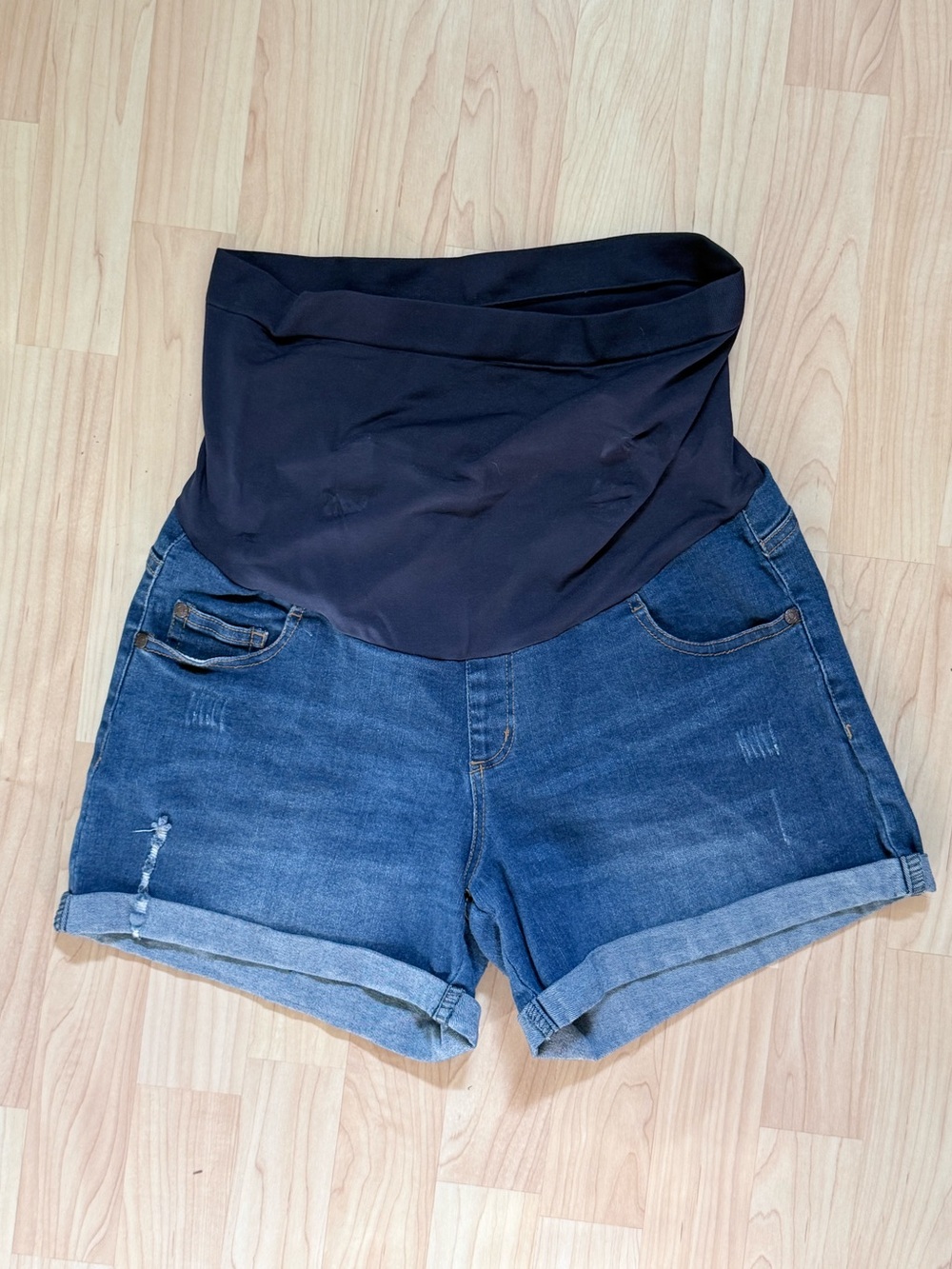 Maternity Dark Blue Denim Shorts - M